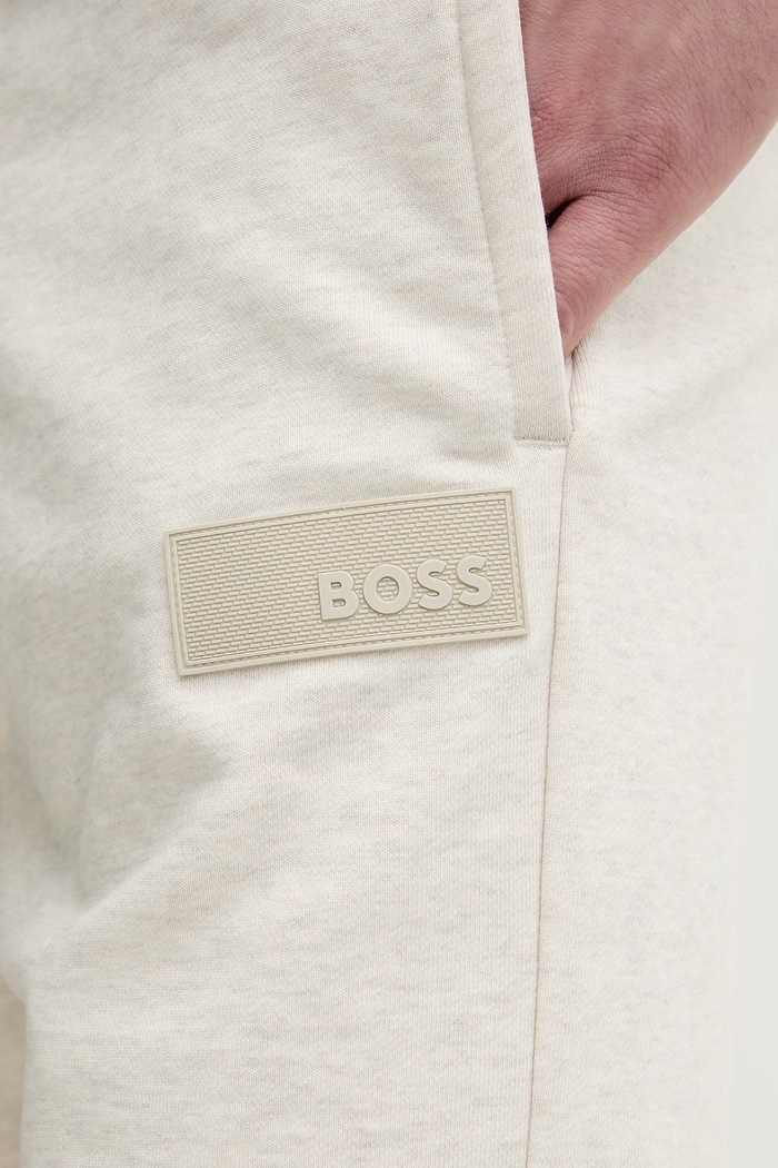 BOSS Green szorty dresowe męskie z bawełną JT_Shorts beżowy 50564105