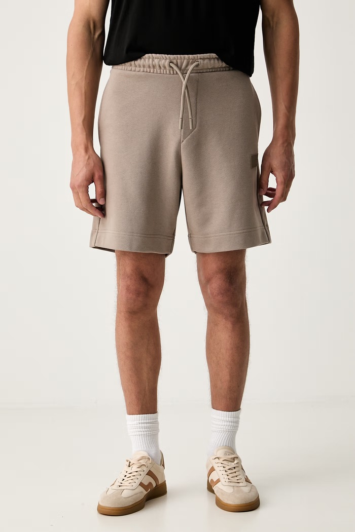 BOSS Green трикотажні шорти чоловічі з бавовною JT_Shorts бежевий 50564105
