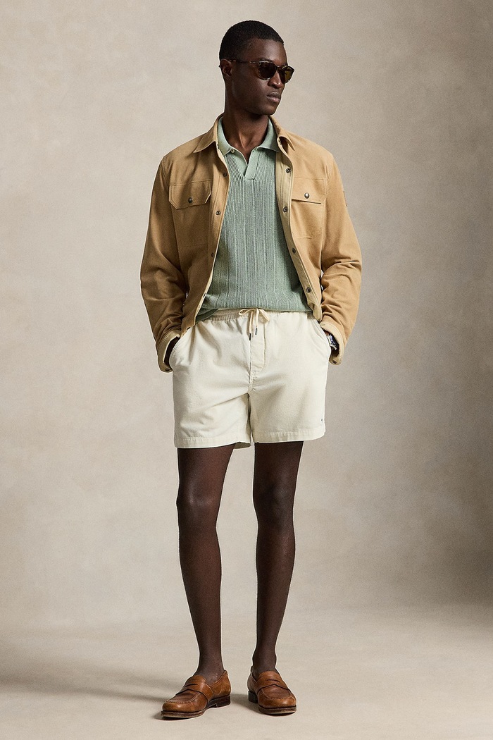 Odzież Polo Ralph Lauren Szorty męskie bawełniane 710B19632 beżowy