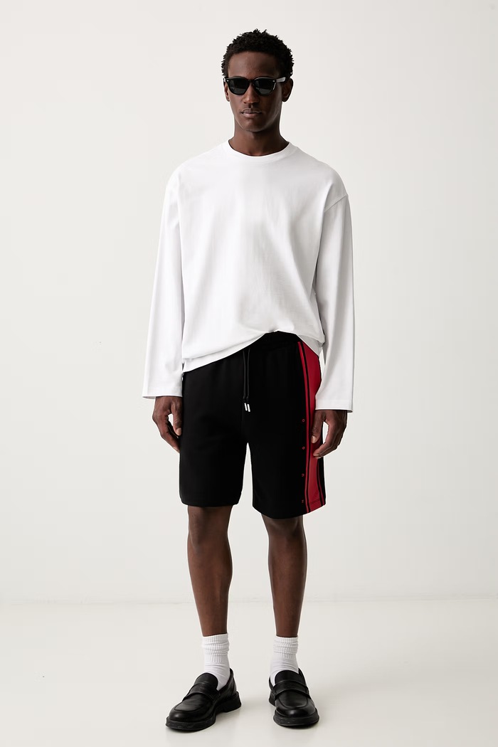 HUGO szorty dresowe męskie bawełniane Demsishort 50563806 czarny AW26