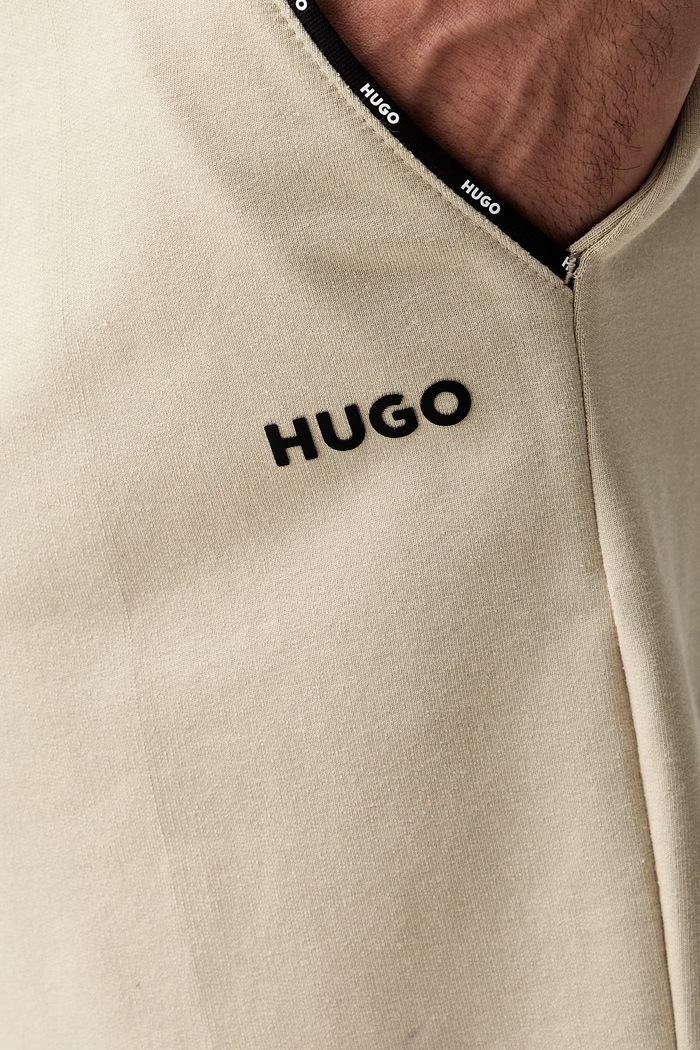 HUGO homewear kratke hlače za muškarce s pamukom NOAH SHORTS bež 50566165