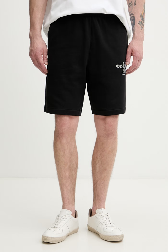 Calvin Klein Jeans szorty dresowe męskie bawełniane czarny LV04RG209G