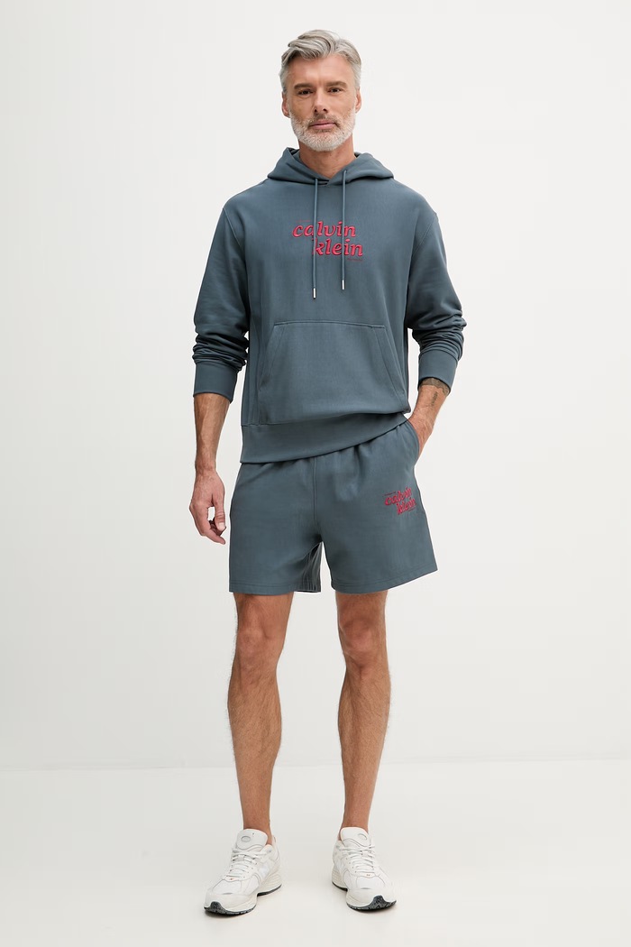 Calvin Klein Jeans szorty dresowe męskie z bawełną LV04LG218G turkusowy AW26