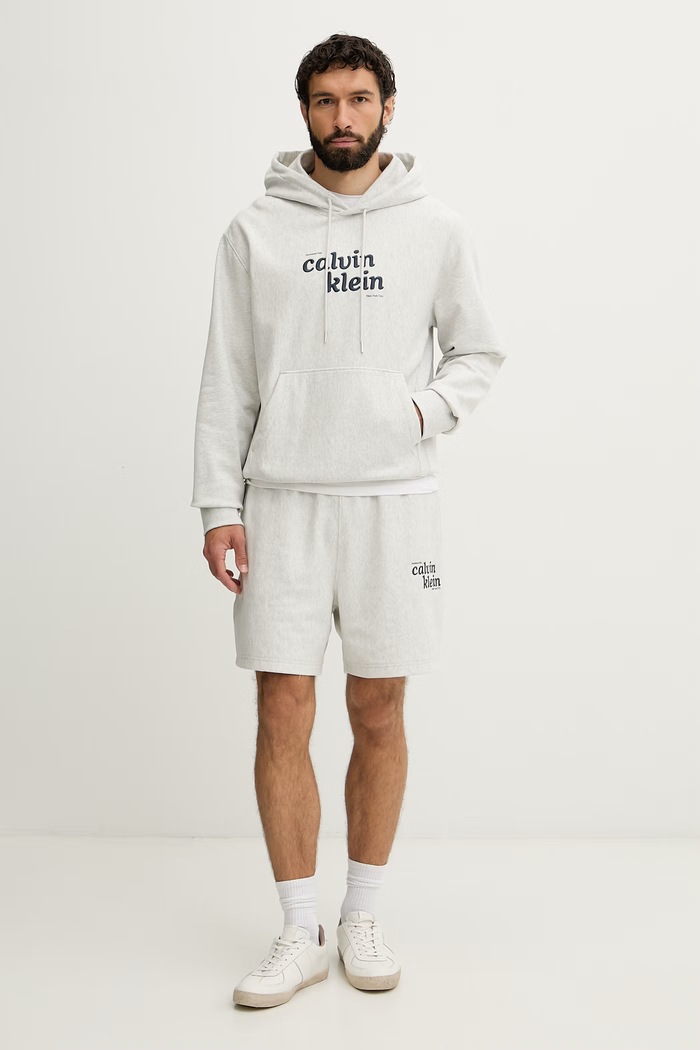Calvin Klein Jeans szorty dresowe męskie z bawełną LV04LG218G szary AW26