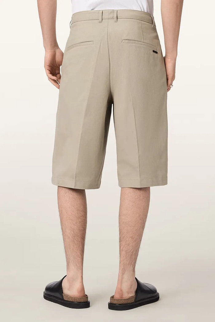 AllSaints szorty męskie bawełniane CASTRO M038TE beżowy AW26