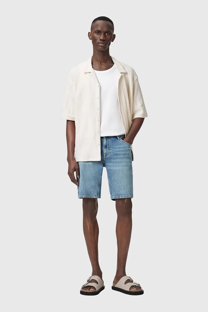Oblečenie AllSaints šortky pánske rifľové SWITCH M094TE modrá