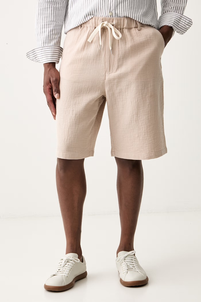 AllSaints szorty męskie bawełniane TAIKO beżowy M043TE