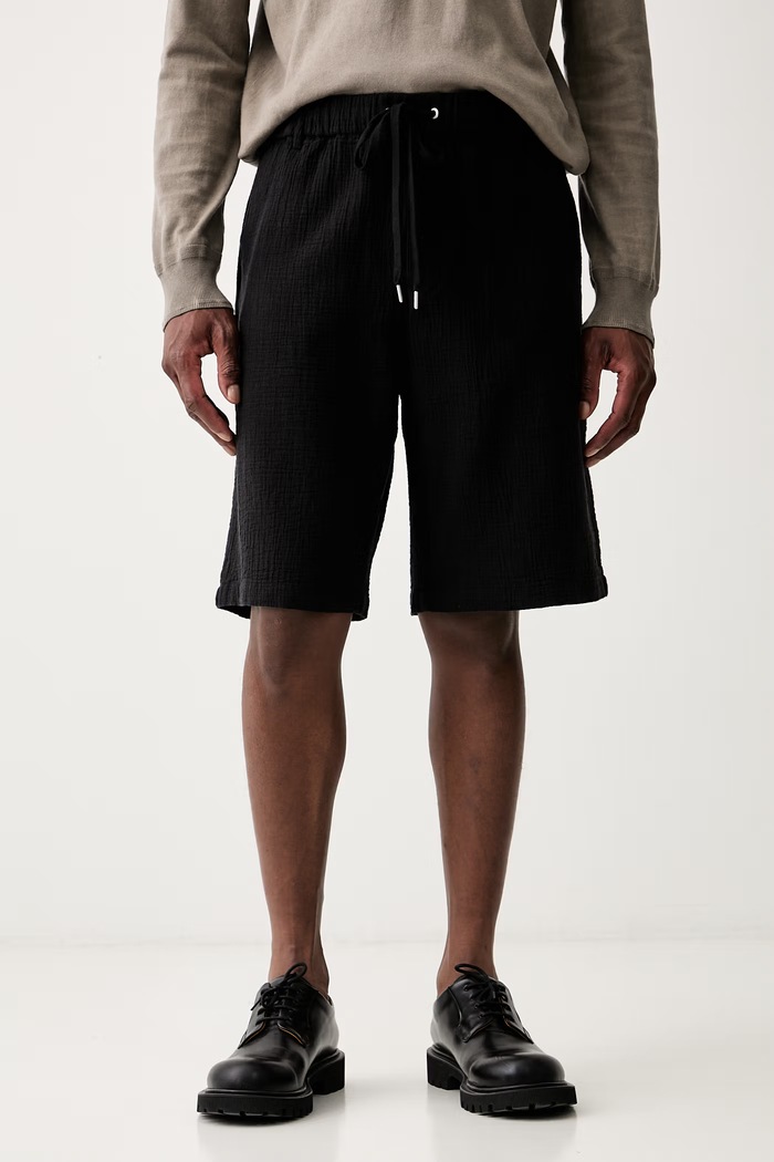 AllSaints szorty męskie bawełniane TAIKO czarny M043TE