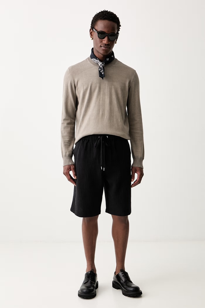 AllSaints szorty męskie bawełniane TAIKO M043TE czarny AW26