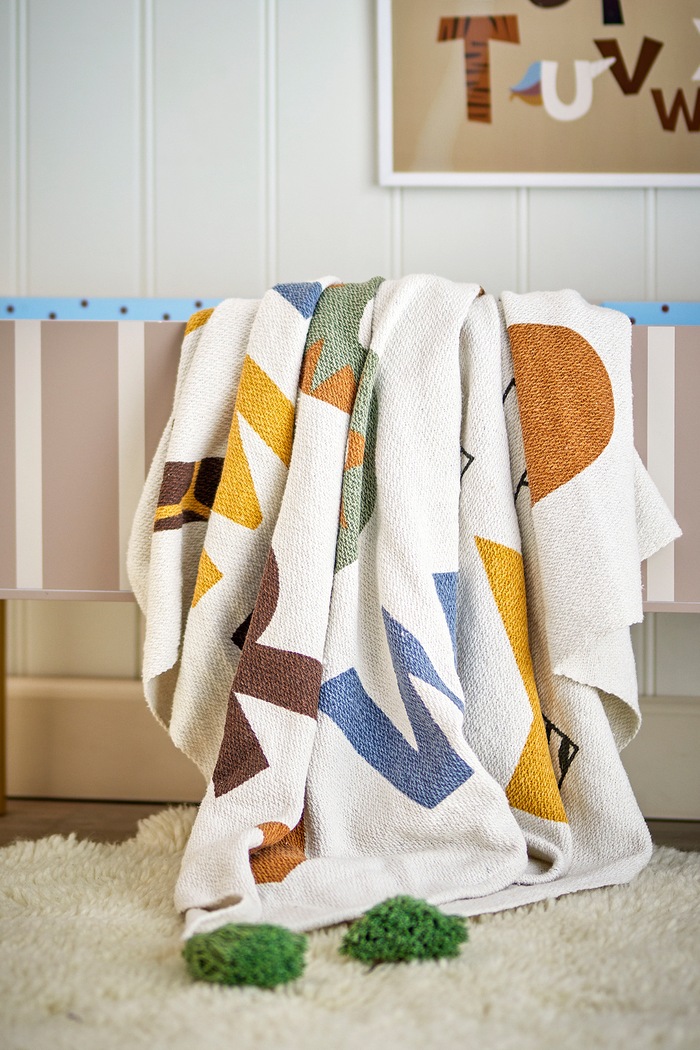 Koc dziecięcy z bawełną Memmo Throw Bloomingville MINI 82062654 beżowy