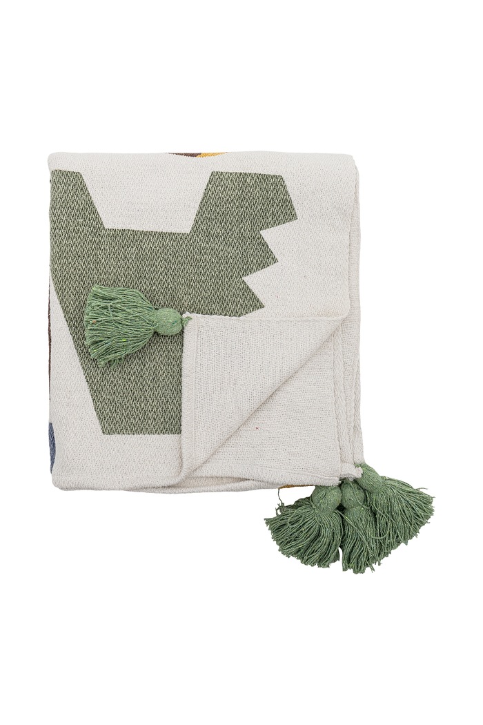 Bloomingville MINI Koc dziecięcy z bawełną Memmo Throw 82062654 beżowy AW26
