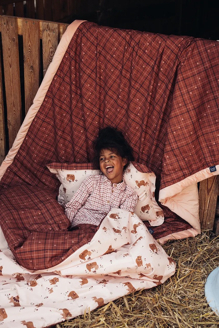 La Millou Deka za djecu s pamukom MOO MEADOW PLAID narančasta 156535.