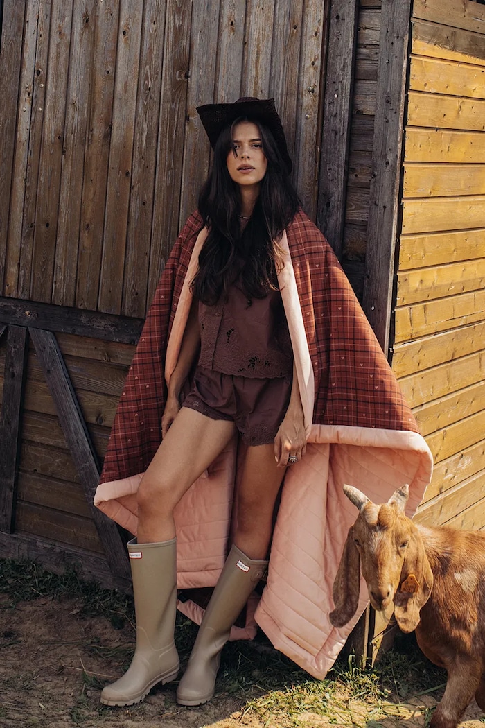 Dječaci La Millou Deka za djecu s pamukom MOO MEADOW PLAID 156535. narančasta