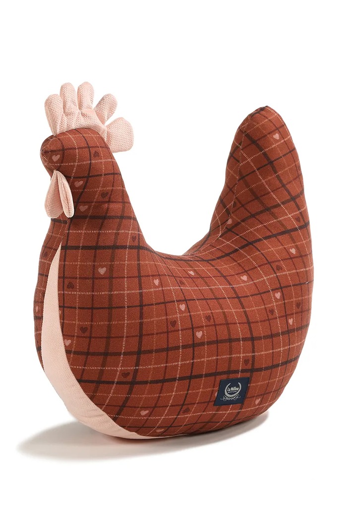 La Millou Dojčenský vankúš s viskózou MOO MEADOW PLAID oranžová 156645.