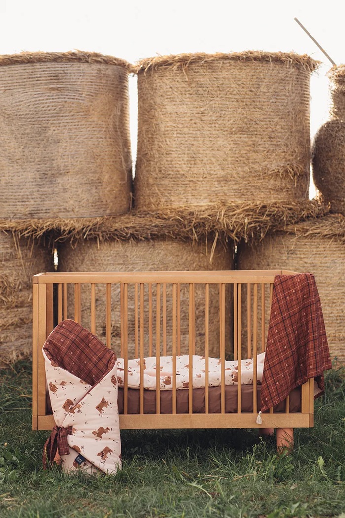 BIMBA La Millou Set di fodere per bambini in viscosa MOO MEADOW 156553. arancione