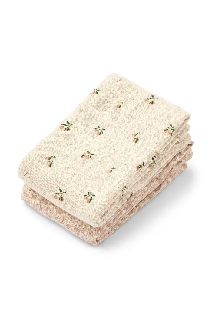 Liewood Pannolino di mussola per bambini in cotone Lewis Muslin Cloth 2-Pack beige LW14907.9BY2