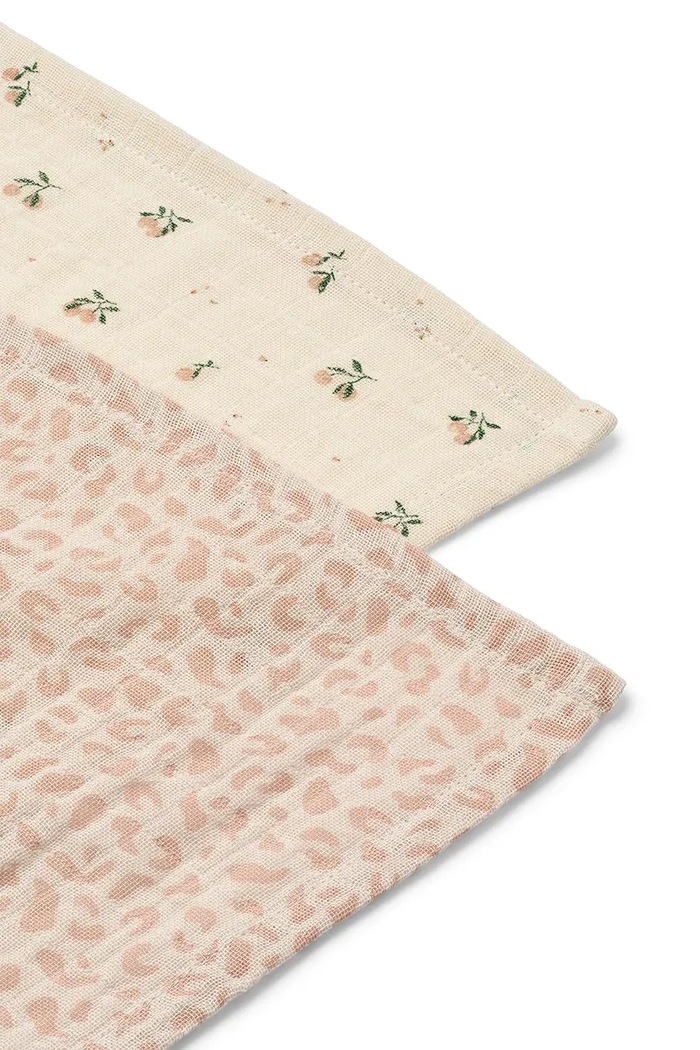 Liewood Pannolino di mussola per bambini in cotone Lewis Muslin Cloth 2-Pack LW14907.9BY2 beige AW26