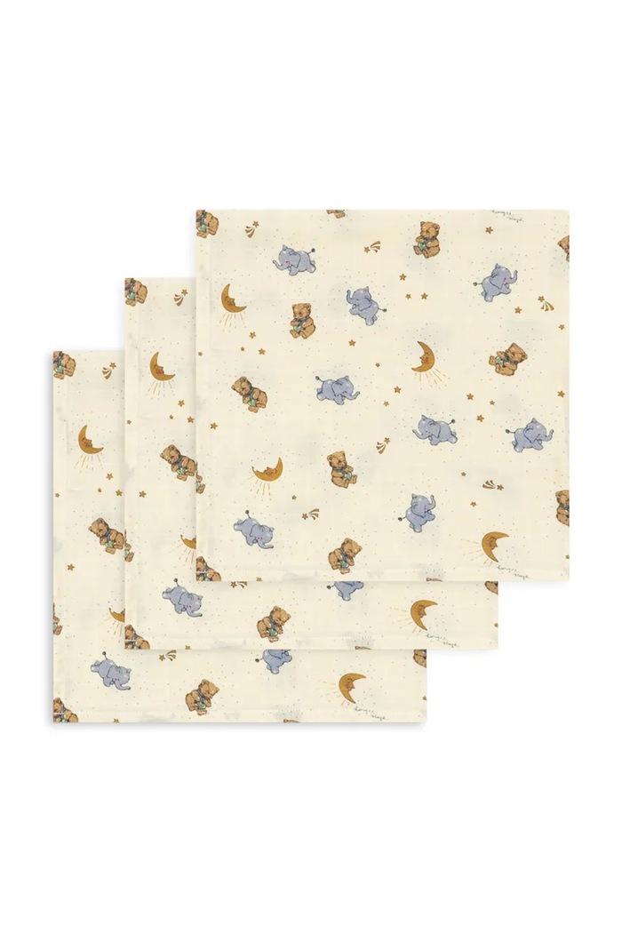 Konges Sløjd Παιδικά βαμβακερά 3 PACK MUSLIN CLOTH GOTS 3-pack μπεζ KS105863.9BY2