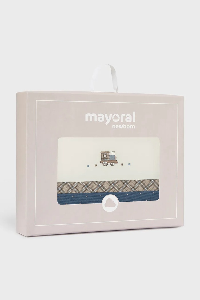 Mayoral Newborn ковдрочка дитяча з бавовною блакитний 9148.1D.Newborn.9BY2