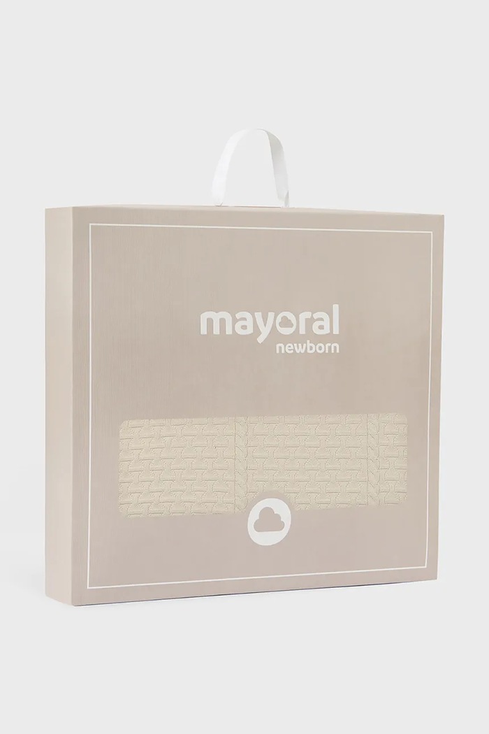 Ковдрочка для немовлят бавовняна Mayoral Newborn 9132.2E.Newborn.9BY2 бежевий