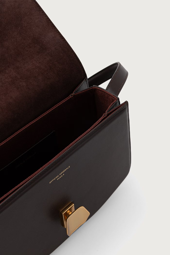 Чанта crossbody дамска от кожа LE JUNEBAG Officine Generale кафяв MARWBAG008