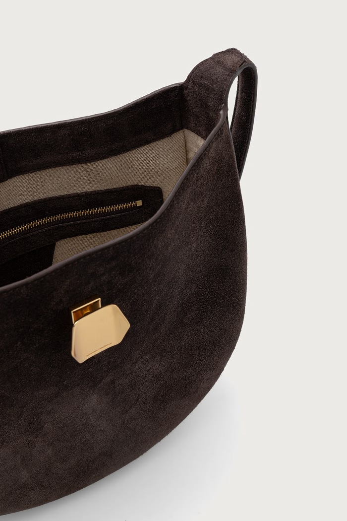 Officine Generale Чанта тип хобо дамска от велур HOBO MARWBAG011