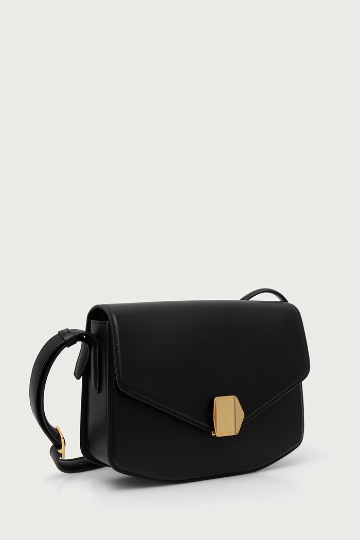 Officine Generale Чанта crossbody дамска от кожа LE JUNEBAG MARWBAG007 черен AW26