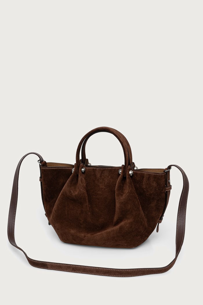 Akcesoria Weekend Max Mara Torebka tote damska zamszowa WKARIO 2625516175600 brązowy