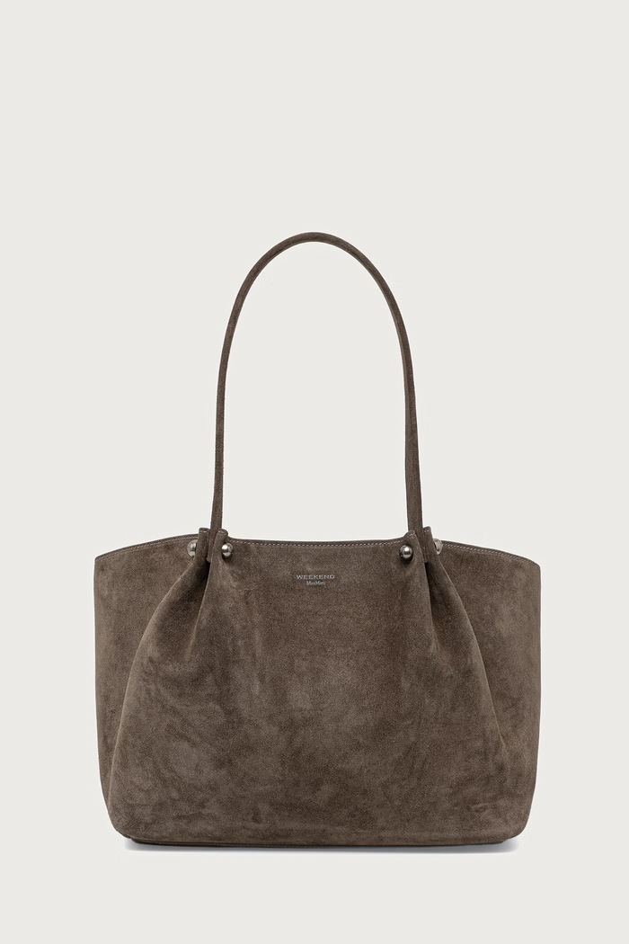 Weekend Max Mara Torebka shopper damska zamszowa WKAPESI szary 2625516165600