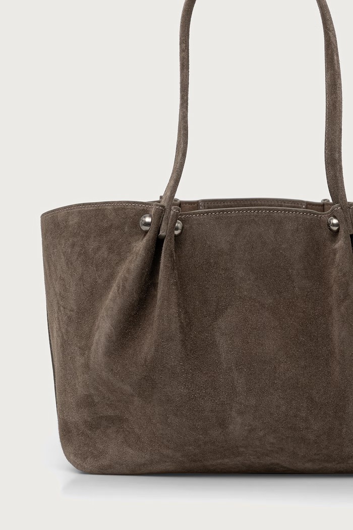 Akcesoria Weekend Max Mara Torebka shopper damska zamszowa WKAPESI 2625516165600 szary