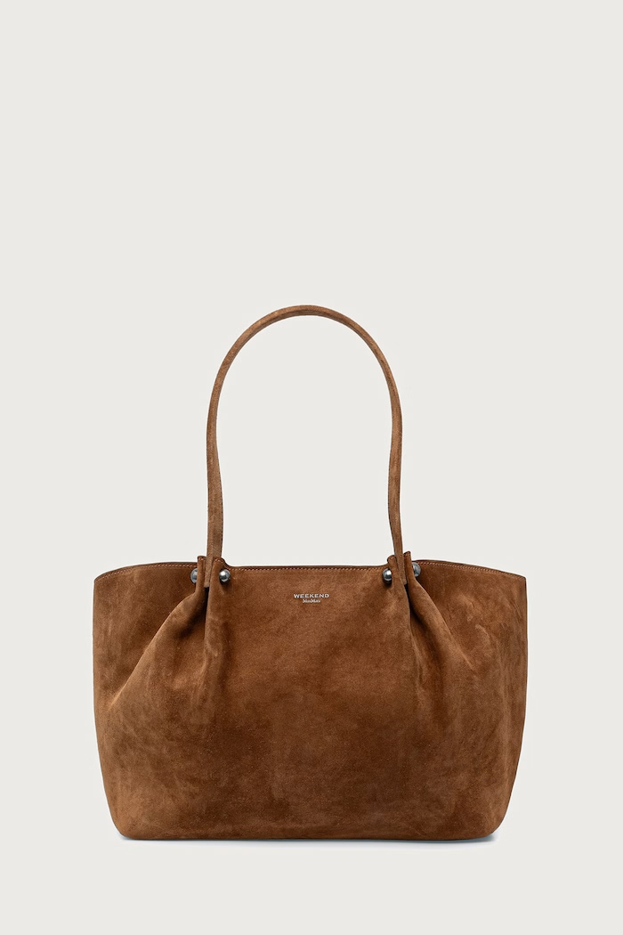 Weekend Max Mara Torebka shopper damska zamszowa WKAPESI brązowy 2625516165600