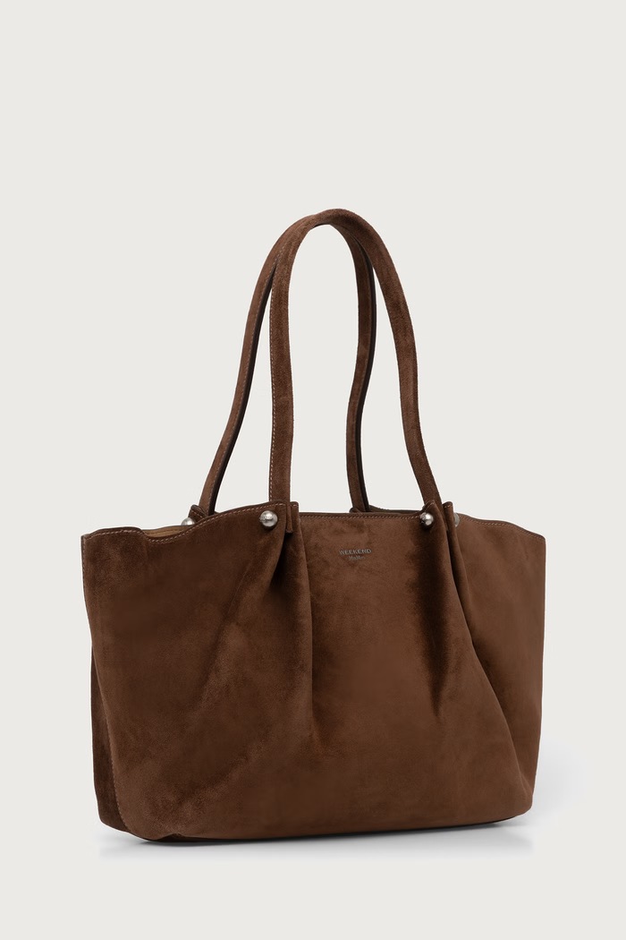 Weekend Max Mara Torebka shopper damska zamszowa WKAPESI 2625516165600 brązowy AW26