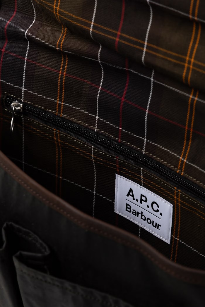 X A.P.C torba damska bawełniana Barbour zielony UBA0797SG91