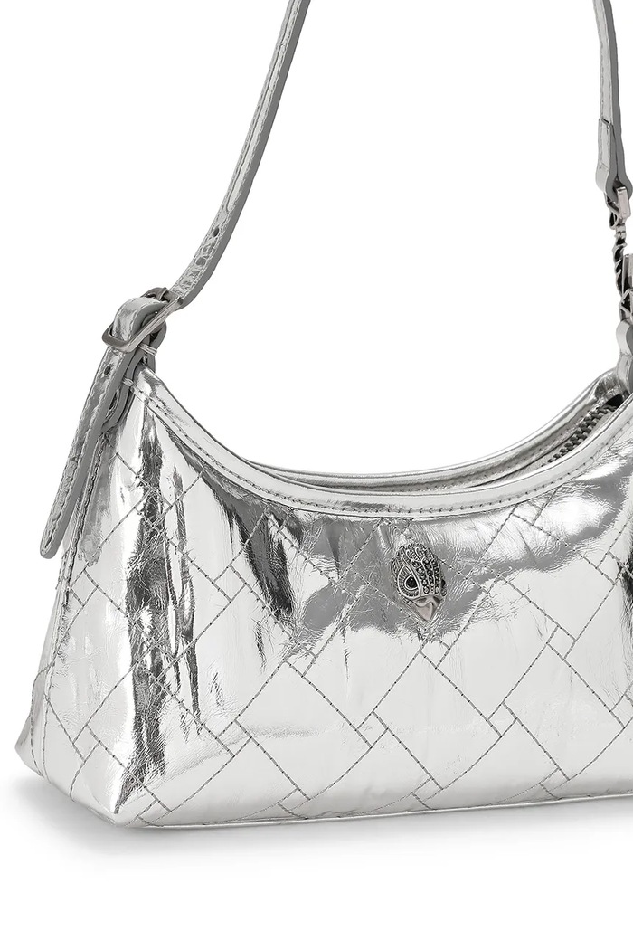 Kurt Geiger London Torebka damska skórzana Kurt Sling 5586663019 srebrny AW26