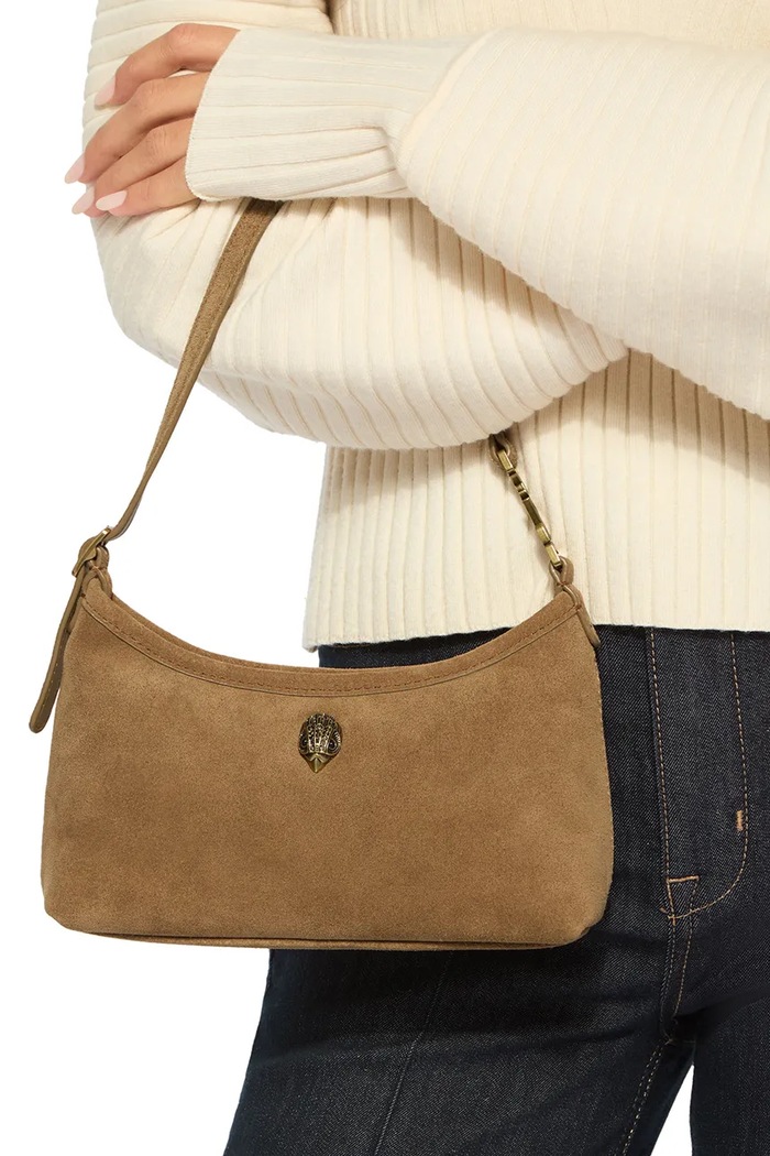 Torebka damska zamszowa Kurt Sling Kurt Geiger London brązowy 5586633209