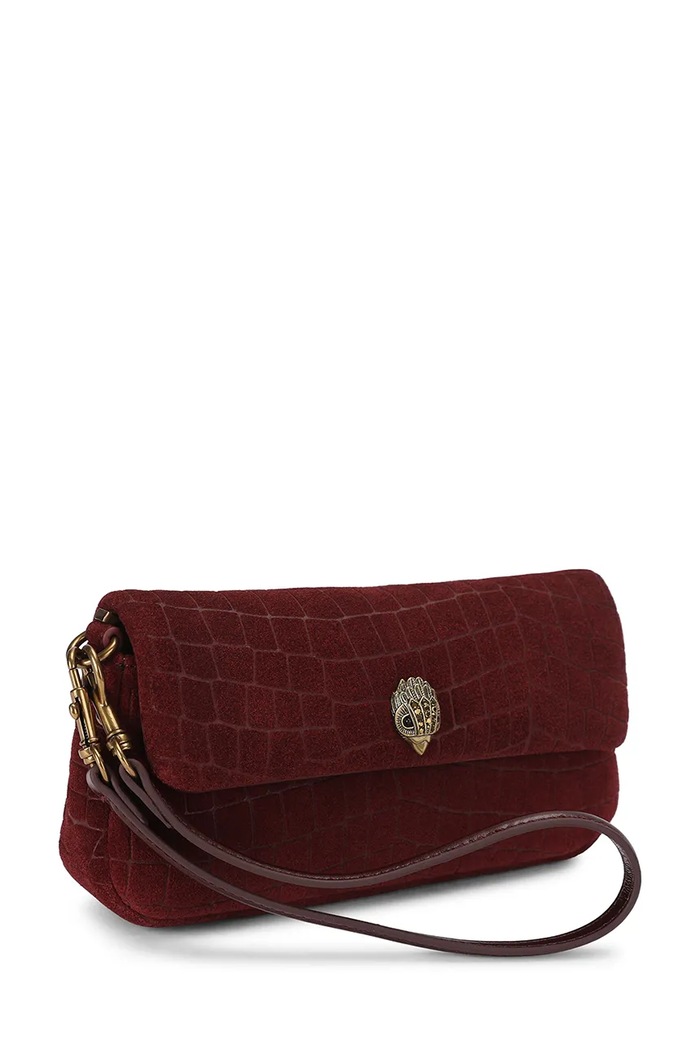 Kurt Geiger London Torebka damska zamszowa Pickle 5579254249 bordowy AW26