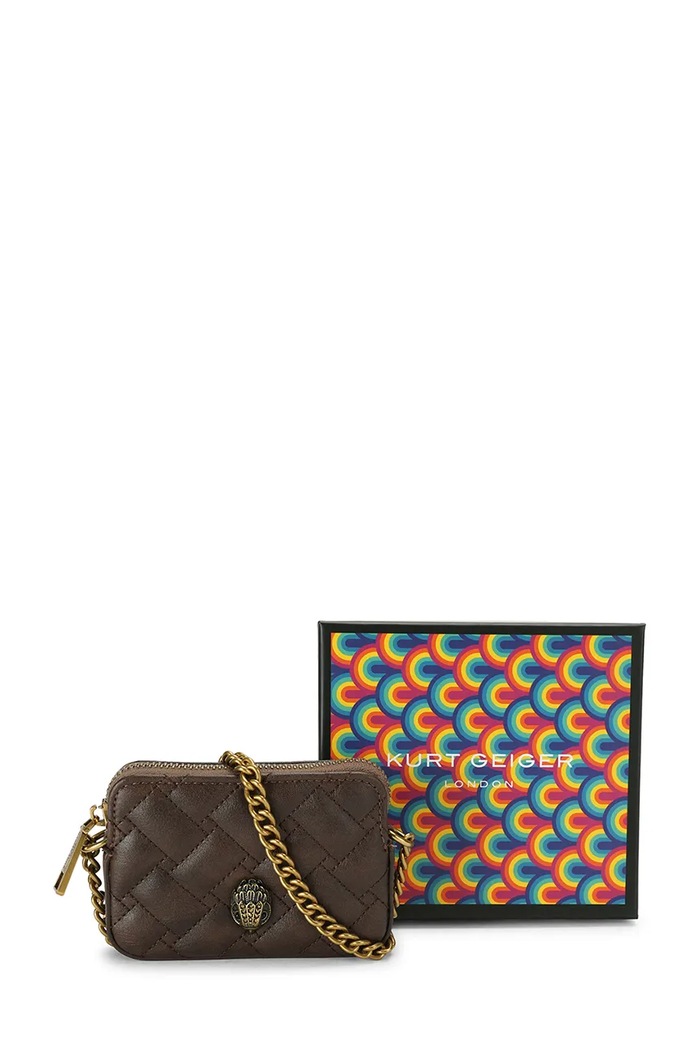 Torebka damska z imitacji skóry KENSINGTON Kurt Geiger London brązowy 3530131979
