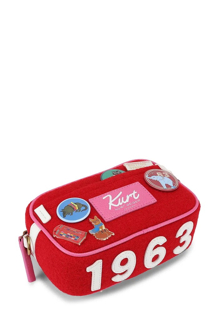 Akcesoria Kurt Geiger London Torebka crossbody damska wełniana Southbank 6060550609 czerwony