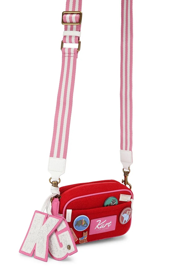 Torebka crossbody damska wełniana Southbank Kurt Geiger London 6060550609 czerwony