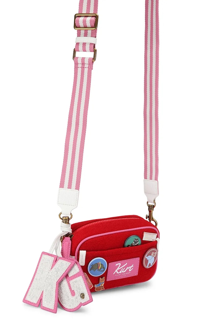 Torebka crossbody damska wełniana Southbank Kurt Geiger London 6060550609 czerwony
