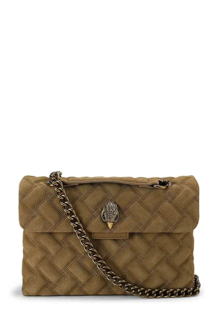 Kurt Geiger London Torebka crossbody damska zamszowa KENSINGTON brązowy 6344433219
