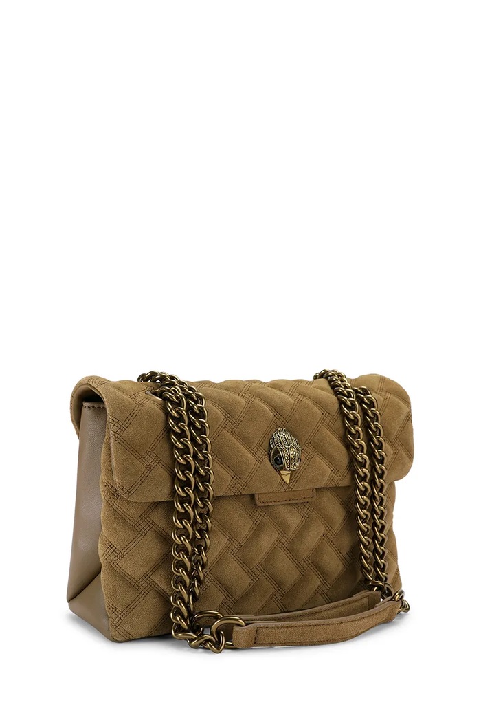Kurt Geiger London Torebka crossbody damska zamszowa KENSINGTON 6344433219 brązowy AW26