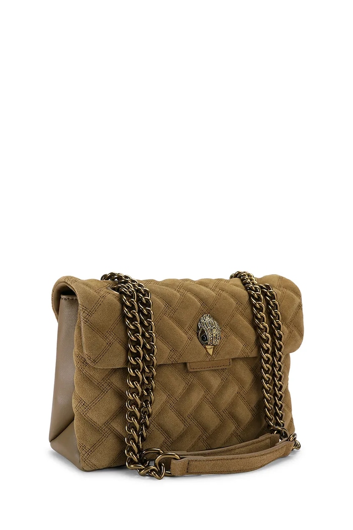 Kurt Geiger London Torebka crossbody damska zamszowa KENSINGTON 6344433219 brązowy AW26