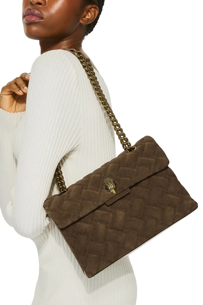 Torebka crossbody damska zamszowa KENSINGTON Kurt Geiger London brązowy 6344430219