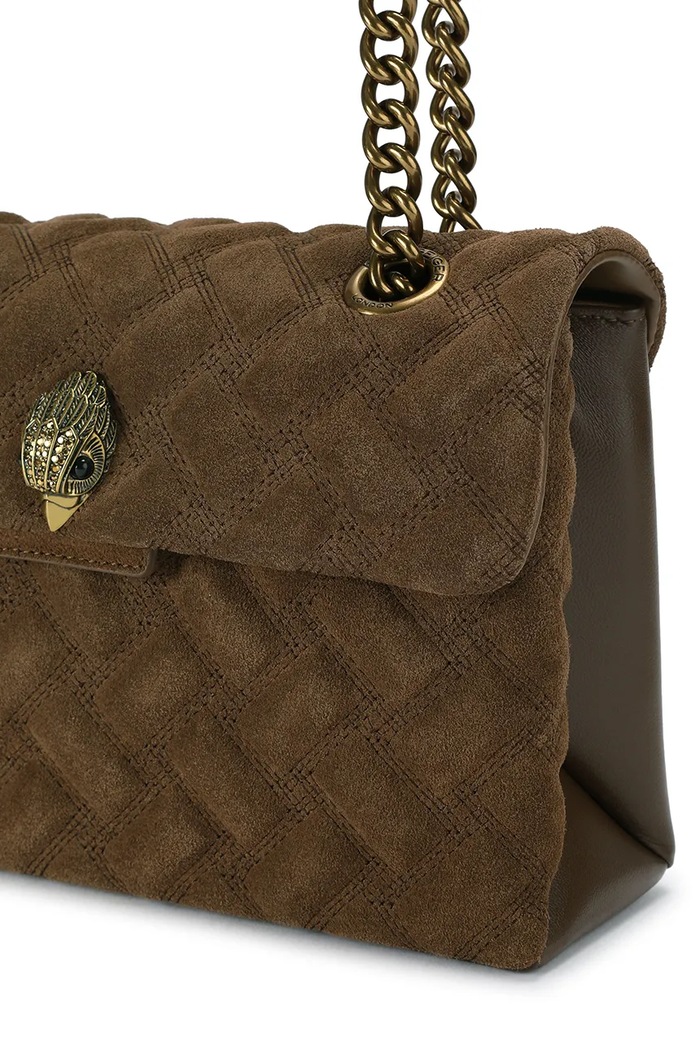 Torebka crossbody damska zamszowa KENSINGTON Kurt Geiger London 6344430219 brązowy