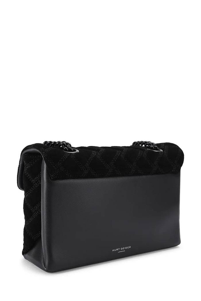 Akcesoria Kurt Geiger London Torebka damska zamszowa KENSINGTON 6344100219 czarny