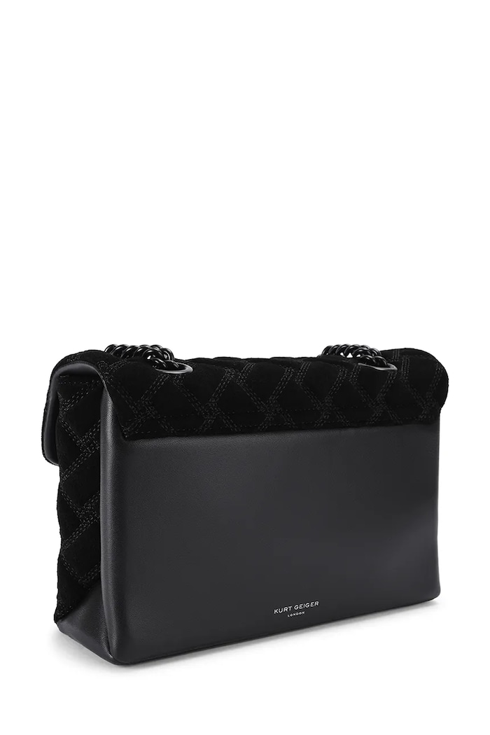Akcesoria Kurt Geiger London Torebka damska zamszowa KENSINGTON 6344100219 czarny