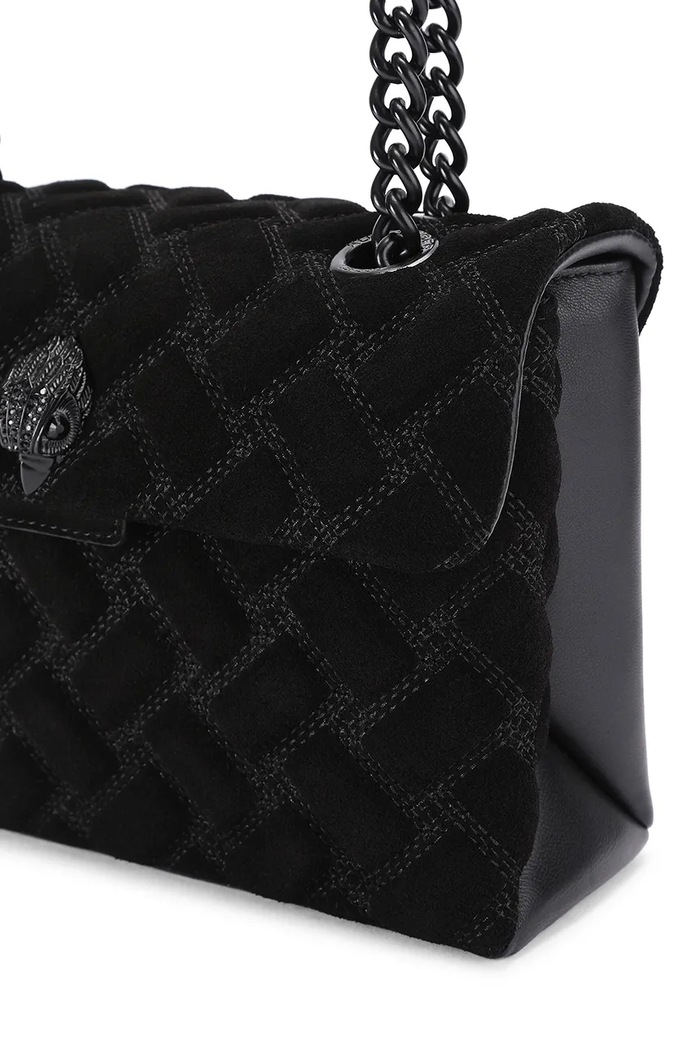 Torebka damska zamszowa KENSINGTON Kurt Geiger London 6344100219 czarny