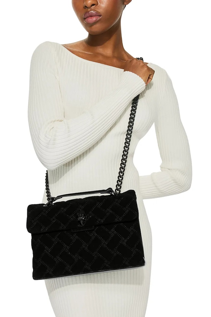 Torebka damska zamszowa KENSINGTON Kurt Geiger London czarny 6344100219