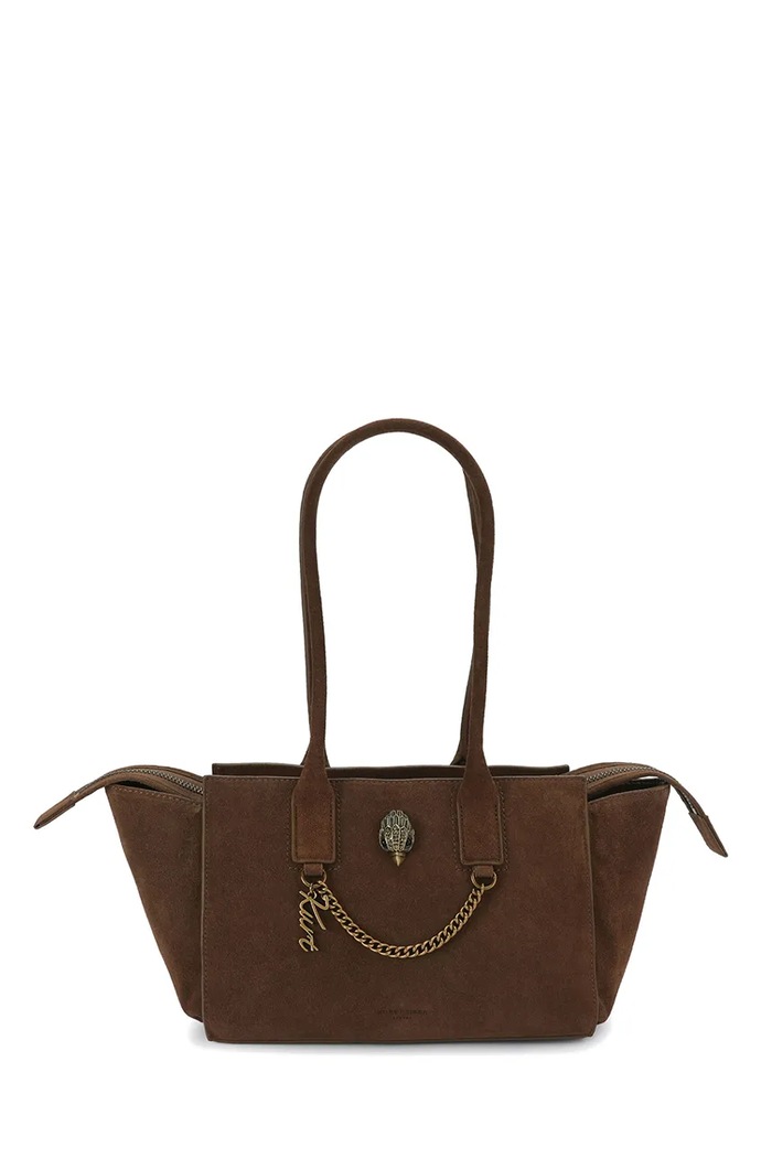 Kurt Geiger London Torebka shopper damska zamszowa Sloane brązowy 6152330209